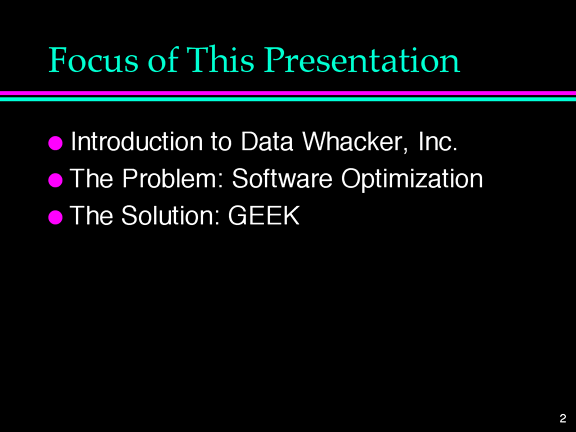 Focus of the Presentation